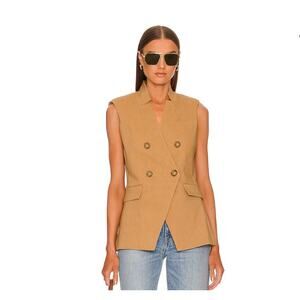 Veronica Beard Womens Amika Vest Sz 14 Camel Linen Corpcore Office Siren